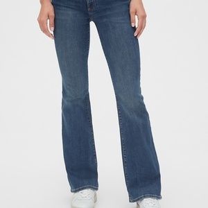 GAP Mid Rise Perfect Boot Jeans, 30P, Dark Indigo